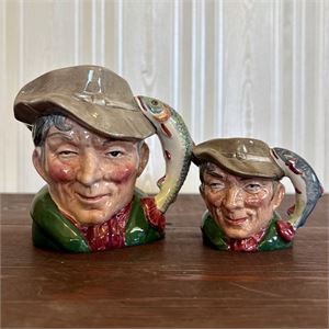 Royal Doulton The Poacher Small & Mini Character Jugs D6464/D6515 England 4'' and