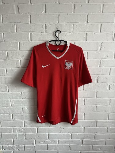 Nike Poland National Team 2009 2010 Away Red Football Shirt Jersey Size M