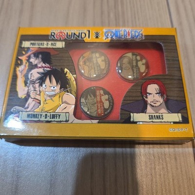 ROUND1 One Piece Luffy Ace Shanks Pin Badge Limited Edition 3 Set