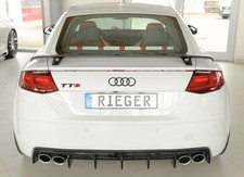 Rieger Diffusor Ansatz für Audi TT 8S TTS Schwarz Glanz Heck Hinten
