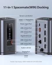 BASEUS DOCKING STATION, 11 IN 1, TRIPLE DISPLAY, 4K, USB PD - SPACE GRAY