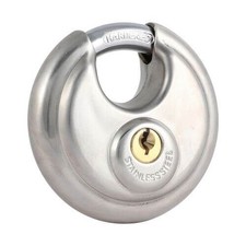 Round Discus Shackle Padlock - Stainless Steel 3 Keys 70mm Heavy Duty Lock Disc