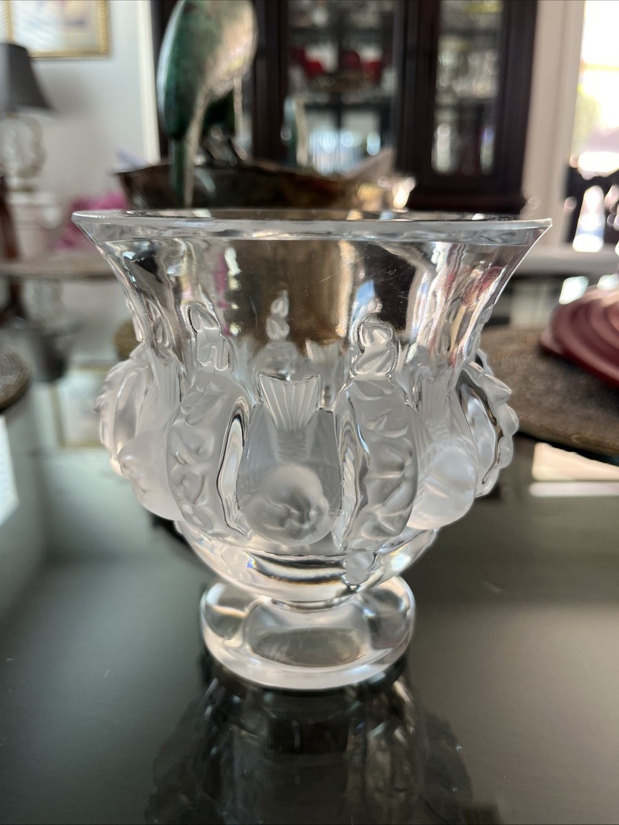 ラリック花瓶 Lalique Lalique Art Glass Dampierre 4 5/8 Inch Flower Vase Made in France