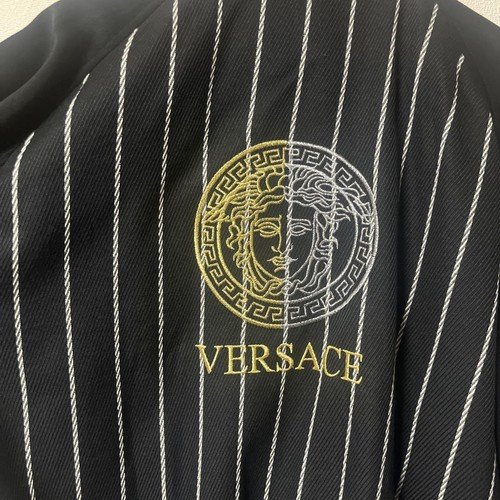 VERSACE JEANS COUTURE Stripe stadium Jacket Blouson Men White Black - Picture 4 of 5