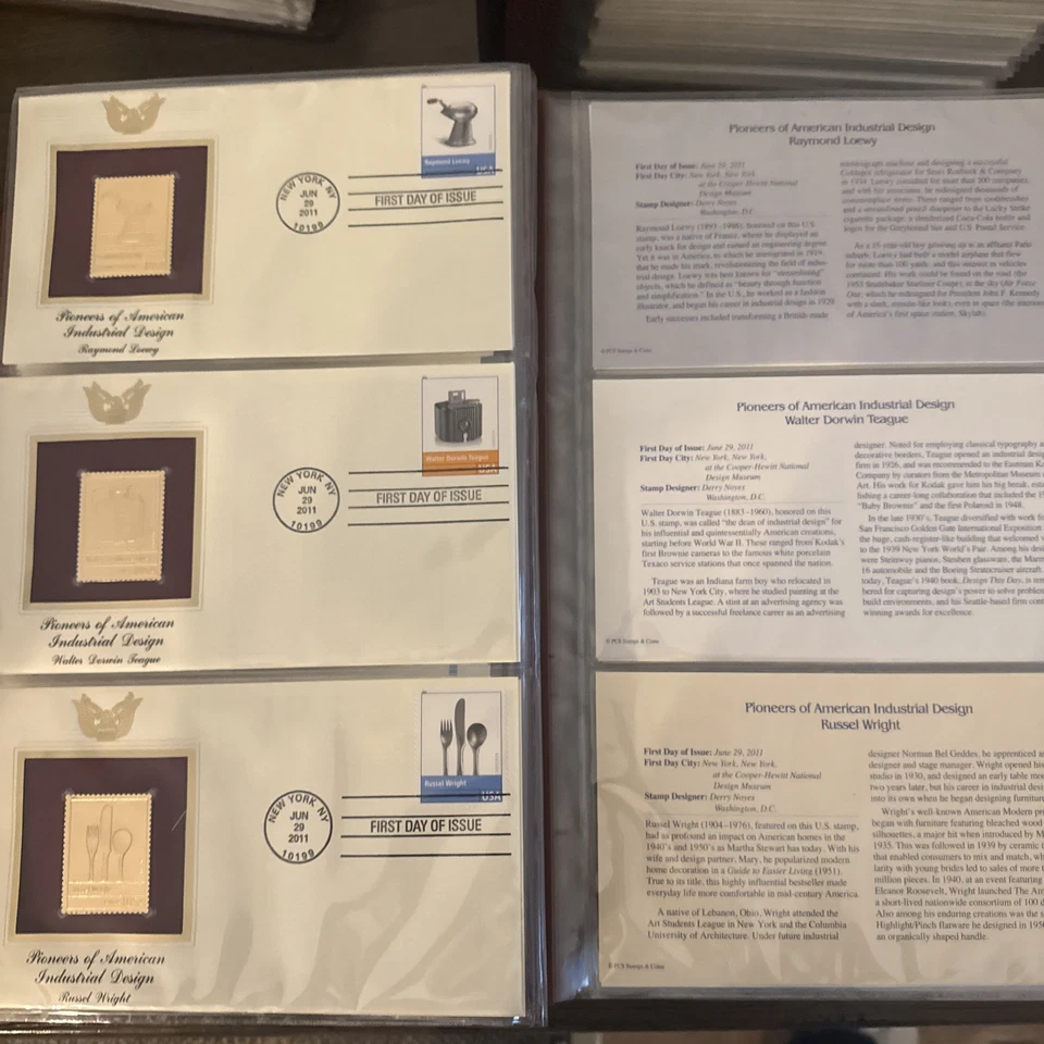 Réplicas doradas (oro 22k) de estampillas de Estados Unidos pioneras envían un bonsái hola vacaciones NUEVO Foto 2 de 4