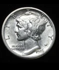 1916-S Mercury Dime 90% Silver Key Date Au+