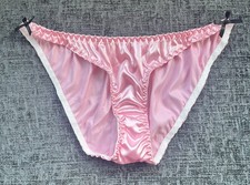 Pink satin feel Fullback Panties Knickers Size 12-14uk