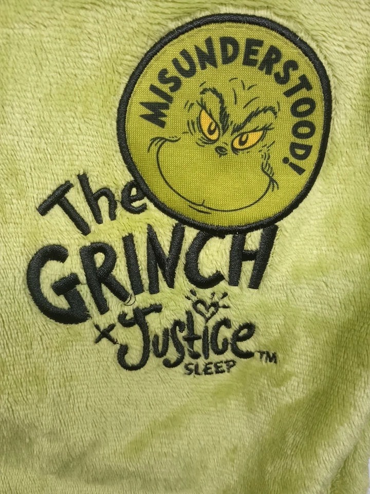 Pijama de una pieza The Grinch talla XL 14/16 traje de unión niño niña disfraz de Navidad Foto 3 de 4