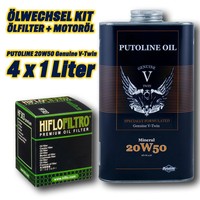 ÖLfilter MotoröL Kit 4L 20W50 Genuine V-Twin (FüR: Ducati Indiana 750 88 )