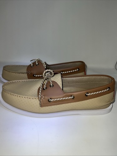 Zapato de barco de temporada Sperry auténtico original de 2 ojos para hombre, blanco roto PERFECTO, 14 - Imagen 6 de 9