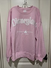 NEW Disneyland Pink Crewneck Split Hem Sweatshirt Women s 1X