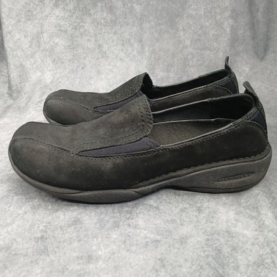 MERRELL Primo Moc II Leather Loafers Midnight Black Womens Size 6.5 Suede Shoes