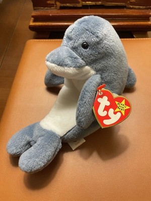 Ty Beanie Baby Echo the Dolphin #4180 Tag Error 2 Swing Tags Attached Oddity