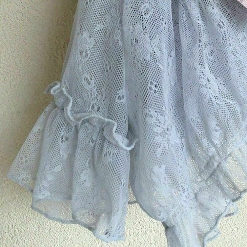 Damen Mädchen Lolita Transparente Spitze T-Shirt Bluse-Oberteile Rüsche - Picture 8 of 17