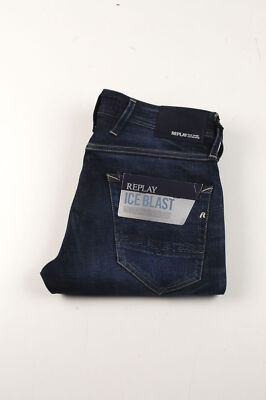 36434 Replay Ice Blast Anbass Coin Zip Blue Men Jeans in size 30