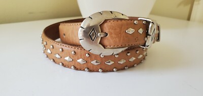 JANA Womens Brown Genuine Leather Belt with Silver-Tone  display picture 1