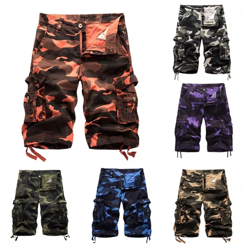 Nuevos Pantalones Cortos de Carga de Algodón para Hombres Bolsillos Frontales Planos Salón Lavado - 29-42 - Imagen 2 de 20