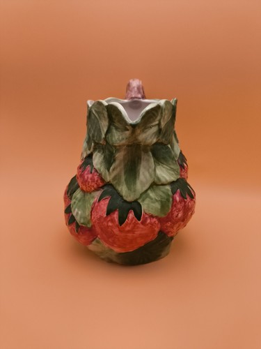Italienischer HANDBEMALTER Erdbeerkrug Keramik Obst Land Bauernhof GESCHENK Vintage - Bild 2 von 8