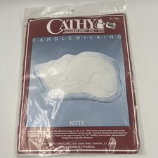 Cathy Needlecraft Candlewickery Kit Pillow Kitty 7865 Sealed New Rare Cat