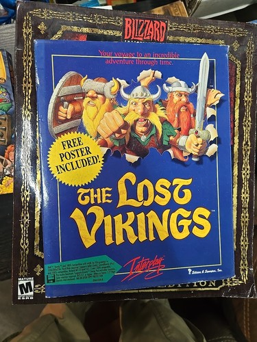 The Lost Vikings - Complete Poster Mint IBM 3.5” - Big Box PC - 1993 Interplay