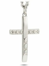 Mens Stainless Stars & Stripes Cross Necklace...