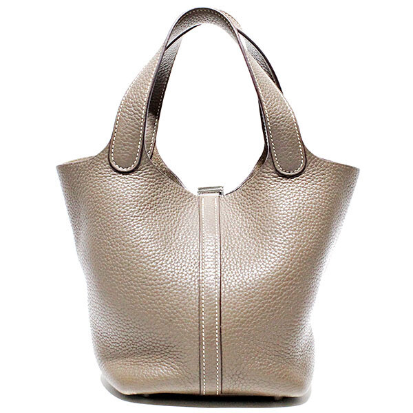 国内発送【Etoupe】エルメス Picotin Lock PM 18 関税込み Hermes Picotin Lock PM Handbag Etoupe Taurillon Clemence