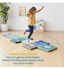 ECR4Kids SoftZone Hop to It Math Mats, Hopscotch Counting Foam Squares Cushions