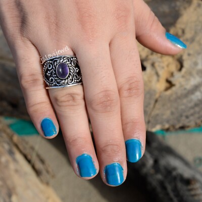 Female Modern Amethyst Ring In 925 Sterling Silver, Weight: 2.800 Grams, 5MM at ₹ 420/piece in Jaipur