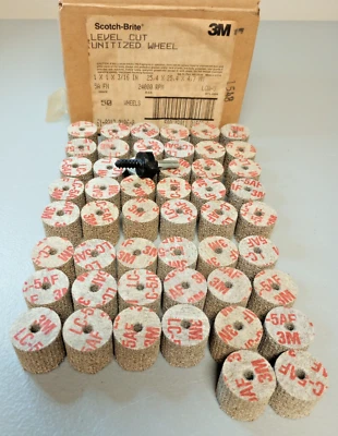 Scotch-Brite™ Cut and Polish Unitized Wheel 1 x 1 x 3/16 - 5A FIN (50 Pieces)