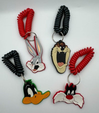 Vintage 1992 Warner Bros Silicone 4 Keychains Bugs Bunny Taz Daffy Sylvester