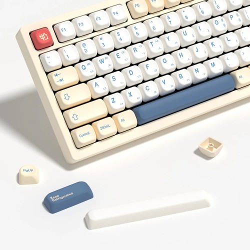 Keycaps GMK Soymilk 140 Keys PBT Keycap Similar MOA Japanese Korean Russian