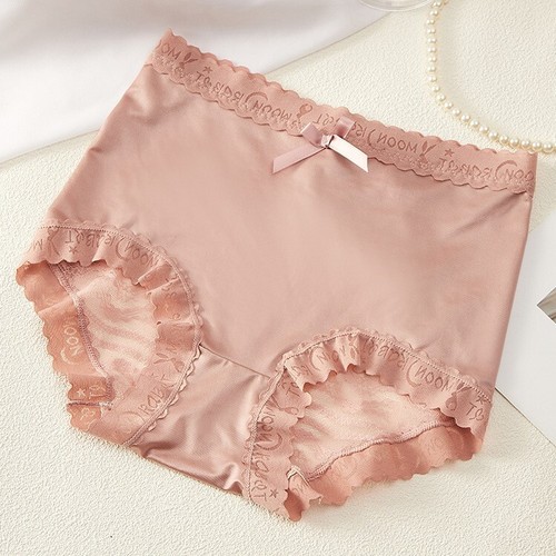 4 Pcs Lot Women's Sexy Satin Lace High Waist Brief Panties Silky Underwear,L-3XL - Picture 23 of 29