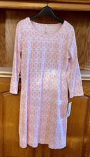 NWT Lulu-b UPF 50 Pretty pink  White 3/4 Dress Sz XS Lu Lu B
