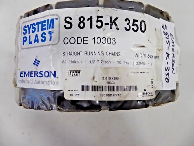 Emerson System Plast S815K350 Straight Running Chain 10' 88.9 mm wide 80 links