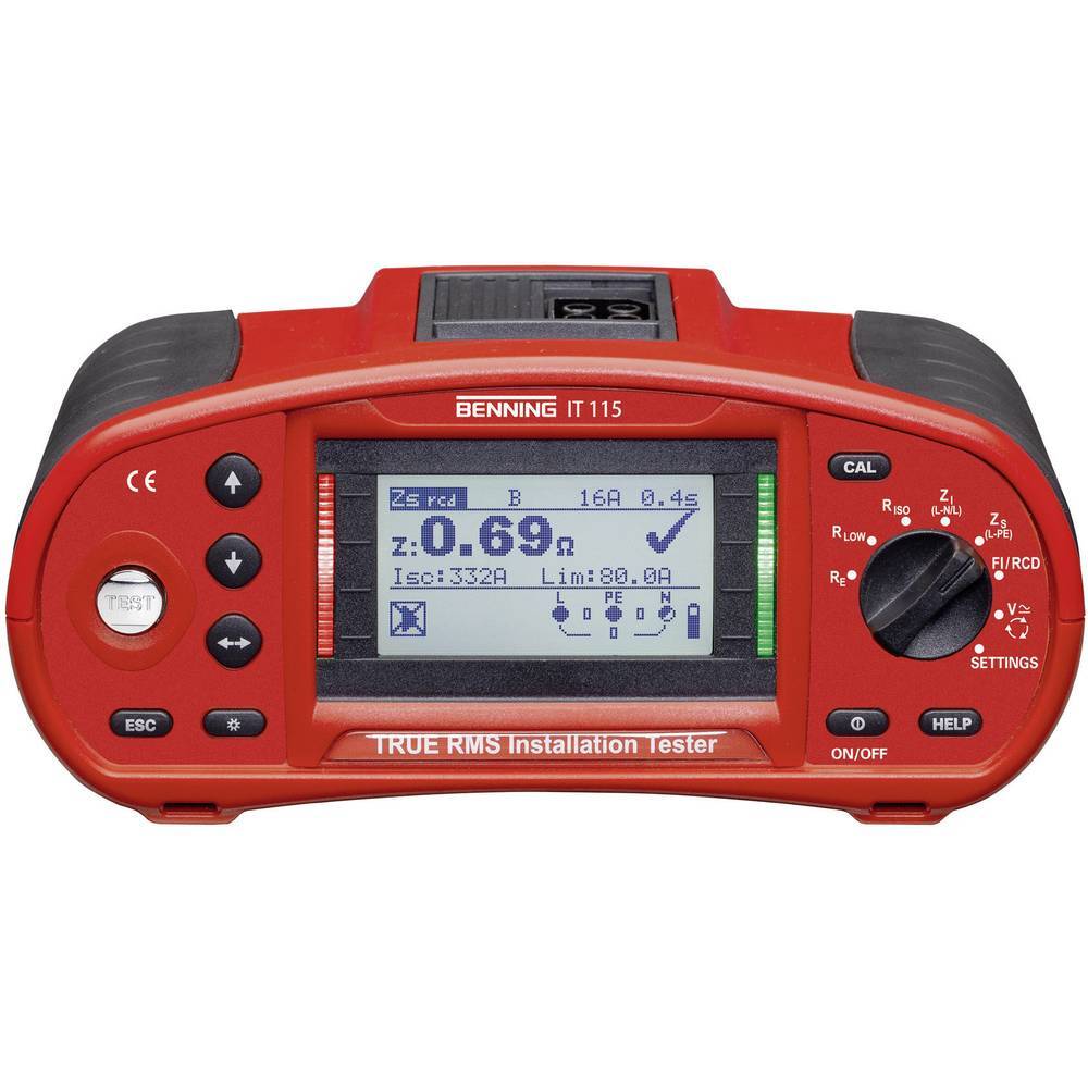 Benning IT 115 Tester per installazioni Calibrato (ISO) Norma VDE 0100, 0105