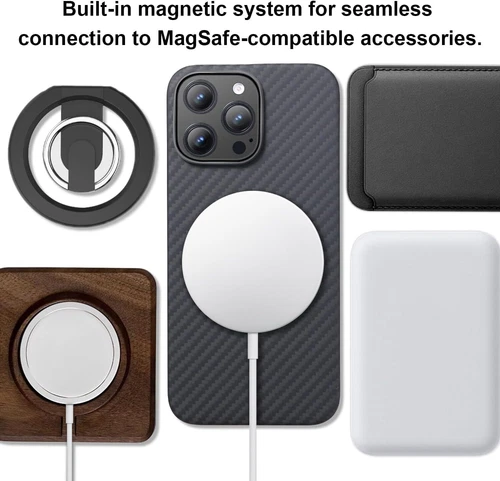Carbon Fiber Ultra Slim MagSafe Case Cover for iPhone 16/16pro/16pro max/16 plus - Picture 4 of 8