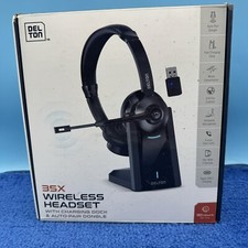Delton 35X Wireless Headset with Auto Pair Dongle and Charging Dock