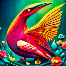 Printable, Digital Download, *.PNG File - Paper Birds Fine Art Collection: #36