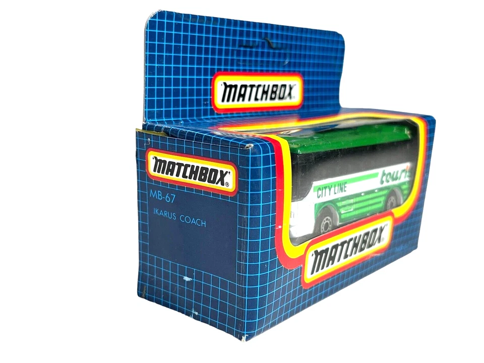 MB67 Matchbox Green City Line Tourist Bus Ikarus Coach~ Sealed 1987 Die Cast - Image 4 of 4