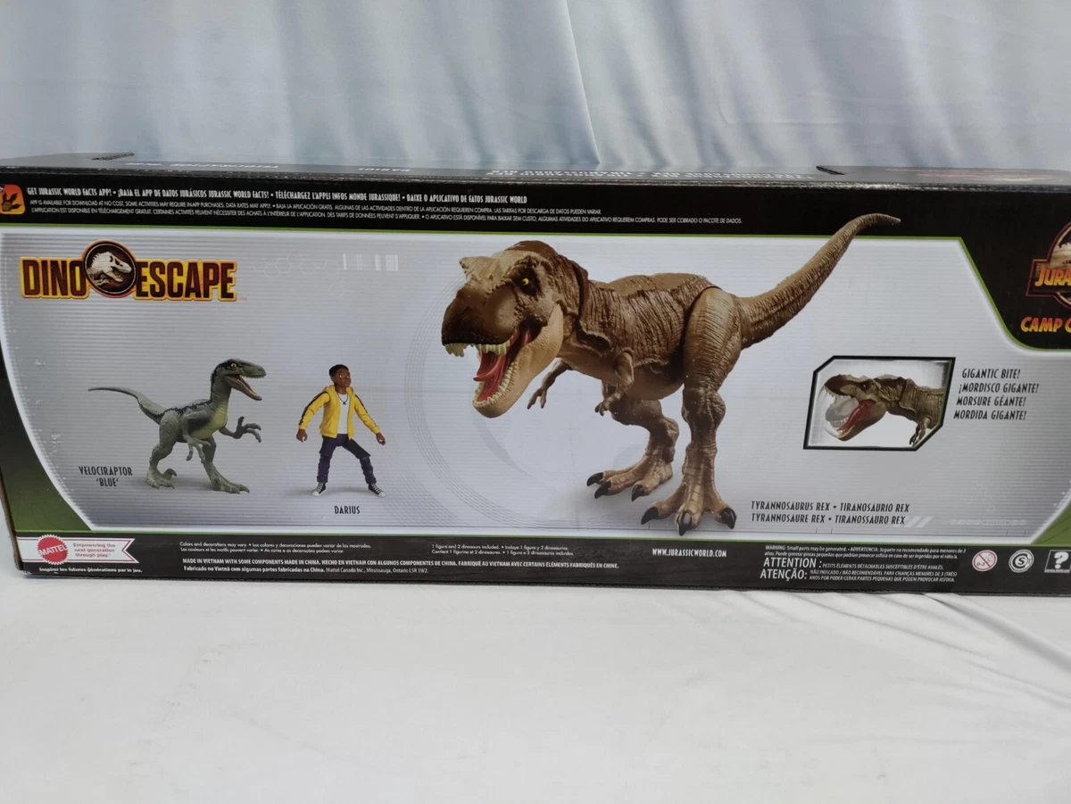 Mattel Jurassic World T Rex Story Pack Darius Velociraptor Blue