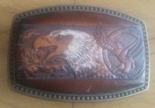 Leather American Eagle Belt Buckle 90's