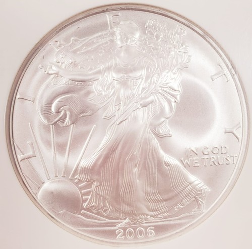 2006 S $1 Argento American Eagle Selezionato Da NGC Come MS-69 1 Di Primo 50,000 - Foto 3 di 4