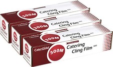300m x 30cm Catering Cling Film Food Wrapping Plastic Wrap Hot & Cold Food 
