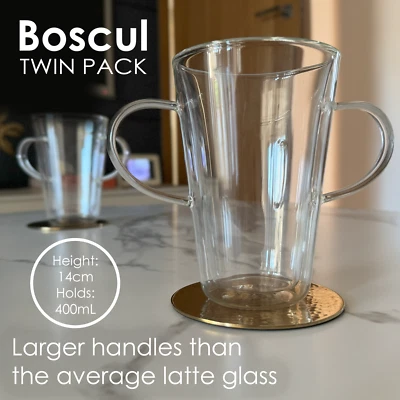 BOSCUL Two Handled Mug Cup 2 Pack Dignity Weak Grip Arthritis Disability Lightweight