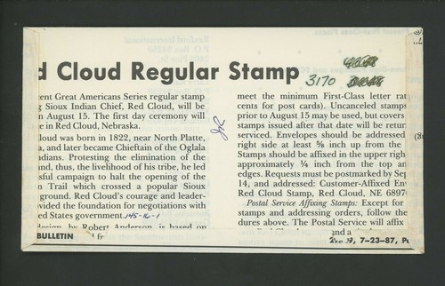Ranto Cachet US FDC #2183 on 2175 w/ Native American Indian Sitting Bull 1989 - Picture 2 of 2
