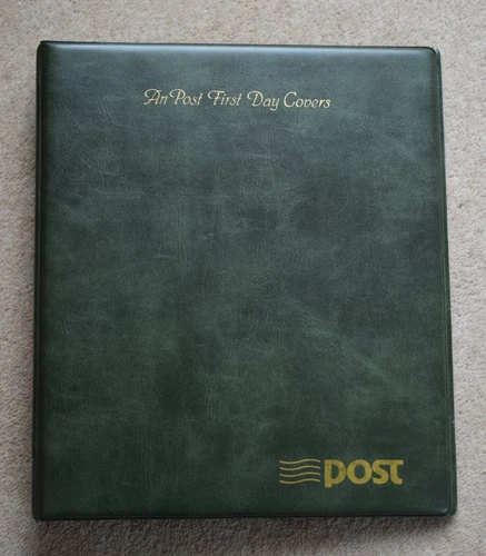 An Post Ireland First Day Covers Album, 4 Rings, Empty, Green Padded