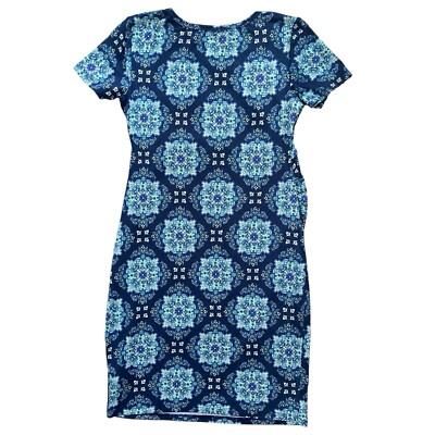 french grey maternity dress French Grey Women's XS Blue Teal Geometric Brielle Maternity Short Sl Knit Dress