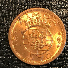 HIGH GRADE BU 1970 PORTUGAL / TIMOR 50 CENTAVOS COIN-FEB270