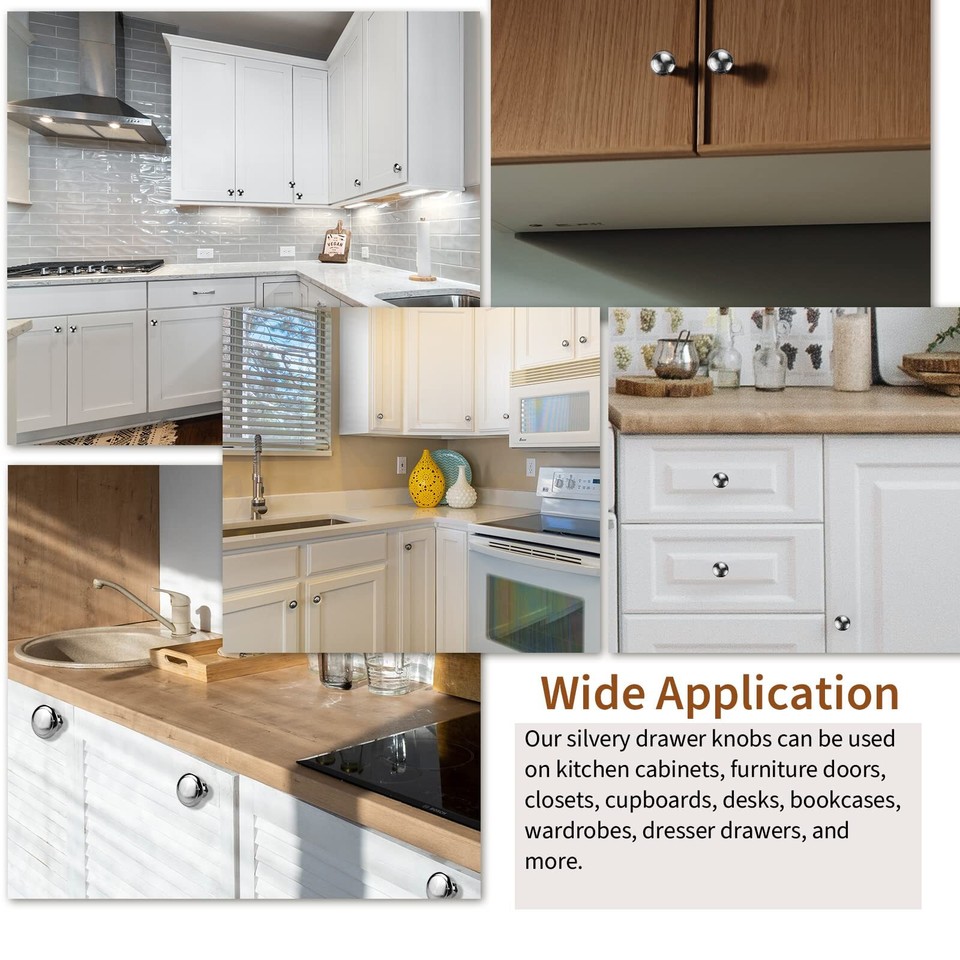 30 Pieces 11/5 inch Silvery Knobs Drawer knobs Kitchen