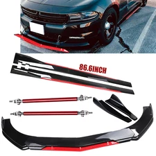 Front Bumper Lip Splitter Spoiler 86.6Side Skirt For Dodge Charger Body Kit